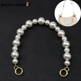 BAMADER Pearl Bag Strap Belt Obag Handles Chain Acrylic Purse Chain Shoulder Bag Straps Women Handbags Accessories &PartsG 210302