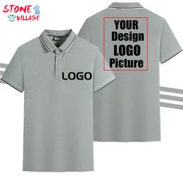 Custom Design Polo Shirt Summer Mens Short Sleeve Polos Shirts Embroidery Casual Cotton Homme Male Clothes Lapel Tops 220722