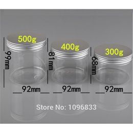 300g 400G 500G Plastic Jar with Aluminium Lid Plastic Cream Jar Good Sealing Pot Plastic Packaging Container 10pcsLot T200819