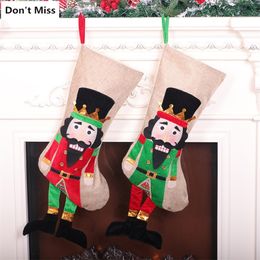 Nutcracker Christmas Stockings Christmas Decorations for Home New Year 2021 Gifts Bag T200909