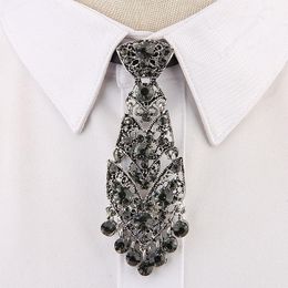 Fashion Personality Crystal Neckties Trendy General Korean Wine Party Wedding Ceremony Metal Short Tie Men Accessories