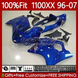 Injection Mold Body For HONDA Blackbird Gloss blue CBR 1100 CBR1100 XX CC 1100XX 96-07 114No.57 CBR1100XX 96 97 98 99 00 01 1100CC 2002 2003 2004 2005 2006 2007 Fairing