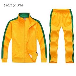 LICITY PIG sweatsuits tracksuit men team track suit zip track jacket sweatpants joggers men tracksuits sport suits jogging set 201210