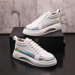 Lace Up Dress Party Shoes Fashion Breathable Air Cushion Sports Casual Sneakers Round Toe Thick Bottom