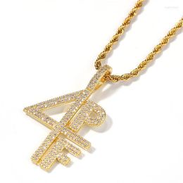 Pendant Necklaces Fashion Jewelry Zircon 4PF Hip Hop Bling Iced Out Letters Necklace For DJ Rapper Heal22