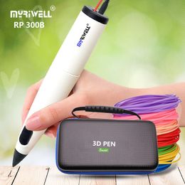Myriwell Low Temperature 3D Pen PR 300B 3d Printing for Kids 30Colors PCL Filament 1 75mm Christmas Birthday Gift 220704
