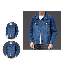 Men's Jackets Loose Great Solid Colour Spring Coat Denim Men Classic For Work