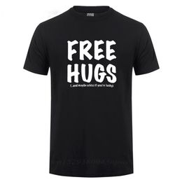 Free Hugs Printing T Shirt For Men Male Summer Tops Tee O Neck Short Sleeve Fashion Cotton T-Shirt Tshirt Man Brand Clothing 220509