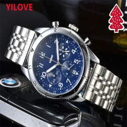 Top Mission Designer Men Watch High Quality Stainless Steel Strap Clock Quartz Imported Movement 5ATM Waterproof Business Luminous Layer Gifts Wristwatch