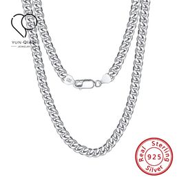 S925 sterling silver cuban chains necklaces for men women fashion vintage diy Jewellery chain necklace