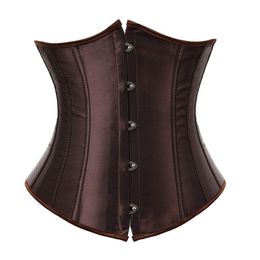 Corset Underbust Plus Size Sexy Bodyshaper Costumes Bustiers Corsets Cincher Ladies Burlesque Corselet Red Black Blue Pink Brown 220524