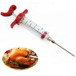 Stainless Steel Needles Spice Syringe Marinade Injector Flavour Syringe Cooking Meat Poultry Turkey Chicken Kitchen BBQ Tool