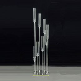 decoration Event eight heads Candlesticks For Candles 8 arms Acrylic Candle Holder Wedding Candelabra Centerpieces imake348