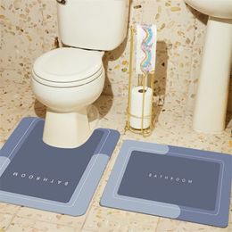 2Pcs Bathroom Mat Set Absorbent Toilet Carpet Nappa Skin Bath Rug Wash Basin Bathtub Side Floor Non-slip Shower Room Doormat 220504