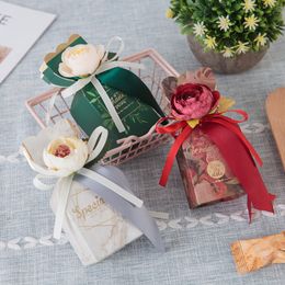 20/50pcs New Marble Wedding Favour and Sweet Gift Bags Candy Dragee Box Wedding Baby Shower Birthday Guests Event Party Supplies CX220423