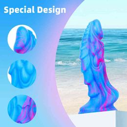 Dildos Dongs Kirin Tablet Small Female Masturbation Device Simulation Penis Anal Plug Special-shaped Silicone Soft Mixed Color 220516