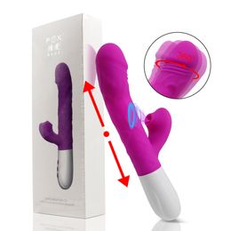Sucking Thrusting Rabbit Vibrator For Women Clit Sucker Clitoris Stimulator Heating Stretch Dildo Vibrators Female Adult sexy Toy