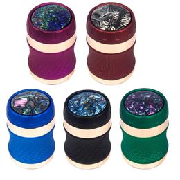 63mm Diameter Rubber Paint Tobacco Grinders Smoking Accessories 4 Layers Zinc Alloy Material Herb Hookahs Dab Wax Vaporizers GR405