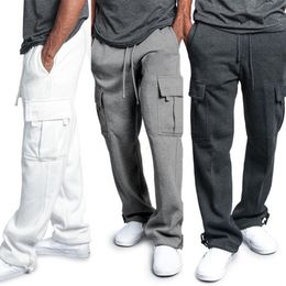 Designer Men Multi-pocket Washed Overalls Men Loose Cotton Pants Male Cargo Pants for Men Trousers