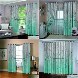 Custom Bcurtain Decoration 3D Brief Blue Gray Wooden Board Curtains For Bedroom Living Room Polyester Curtain Drop Delivery 2021 Drapes Ho