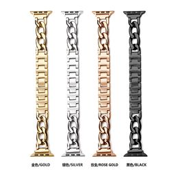 Fashion Denim Chain Strap For Apple Watch Band Ultra 49mm 41mm 45mm 42mm 38mm 40MM 44MM Luxury Lady Metal Stainless Steel Women Bracelet iWatch Series 8 7 6 SE 5 4 3