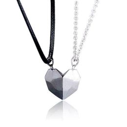 Pendant Necklaces Simple Magnet Heart Couple Gift For Woman Men Anniversary Birthday Festival Love Promise Jewelry