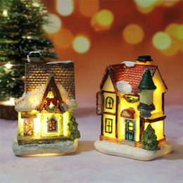 Christmas Lights Resin Miniature House Furniture LED Decorate Creative Gifts Lighting Party Home Decoration #3 Y201020