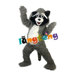 Mascot doll costume 1022 Cartoon Grey Hairy Raccoon Mascot Costumes For Christmas Party Cartoon Fancy Dress