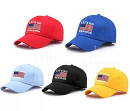 6 Colours Let's Go Brandon Peaked Cap Cotton Print Hat Designer Baseball Cap Adjustable Outdoor Sun Hats de334