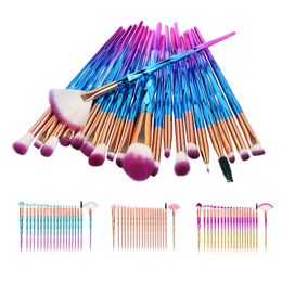 Professional Makeup Brushes Set 20pcs Diamond Fan Powder Foundation Brush Blush Blending Eyeshadow Lip Cosmetic Eye MakeUp Tools