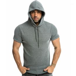 Men's T-Shirts AWASIR 2022 Hooded Half-sleeved T-shirt Spring And Summer Leisure Sports Pullover Sweater Short Sleeves