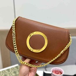 Chic gLetter Shoulder Bags Totes Interlocking Double Letter Crossbody Bag Women Designer Handbags Gold Chain Leather Handbag Purses 220707