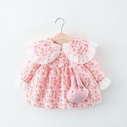 Girl's Dresses Born Baby Girls Spring Clothes Lace Floral Dress For Toddler Clothing 1 Year Birthday Christmas BagGirl's