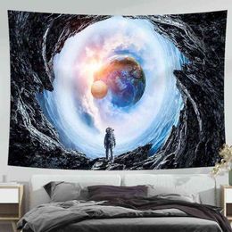 Living Room Bedroom Decoration Astronaut Universe Wall Tapestry Carpet Background Fabric J220804