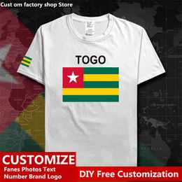 Togo Country Flag T shirt DIY Custom Jersey Fans Name Number Brand Cotton T shirts Men Women Loose Casual Sports T shirt 220614