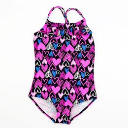 Girls Lovely Swimsuit Swiming Suit Girl Swimwear Beachwear Children Bathing Baby Siamese Triangle Princess Bikini 220426