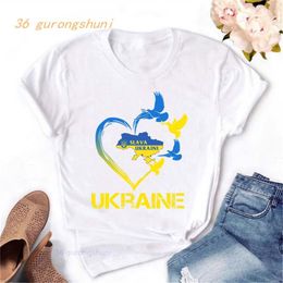Ukraine Graphic Tee Ladies Goth T Shirt Women Clothes Harajuku Shirts Punk Cow Print Womens Clothing