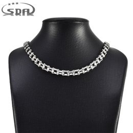 SDA New Fashion Motorcycles Chain Necklace 7mm45cm Long Biker Chain Stainless steel cuban Chain Man Woman Neckalce 201013