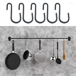 Hooks & Rails 10Pcs/Set Black Coating S Shaped Home Storage Utility Metal Hanger Holder For Hanging Plant Towel Pan Pot DropshipHooks