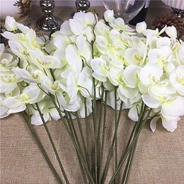 20Pcs/lot Wholesale white Orchid branches Artificial Flowers for wedding party Decoration orchids flowers 220408