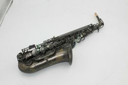 Professional matt black Alto Saxophone with flower engravings