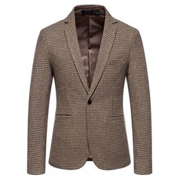 Fall and Winter Men Slim Fit Blazer Jacket Fashion Solid Mens Suit Jacket Wedding Dress Coat Casual Business Male Suit Coat 4XL 220527