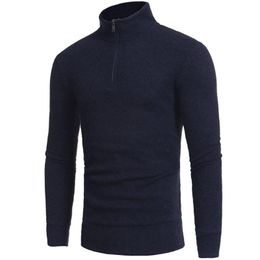 Men's Sweaters Man's Fashion Zipper Casual High-collar Men's Tops Winter Male Boy Warmer Cashmere Men Knitwear Drop ShipMen's