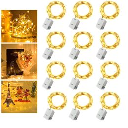 Party Decoration Fairy Lights Battery Operated 3 Speed Modes 2M 20 LED Mini Waterproof String Twinkle Firefly Lights for Bottle Flower