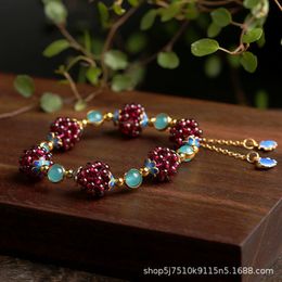 Garnet Amazonite Bracelet Women's Stone Crystal Jewelry Gift