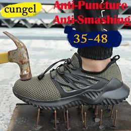 Cungel women safety shoes Steel Toe Shoes Mens Safety Work Industrial Construction Breathable Sneakers safety wark boots Y200915