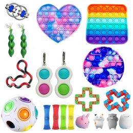 Children Interesting Decompression Set Braided Tube Squeeze Press Type Early Educational Stress Ball Relief Toys Kit