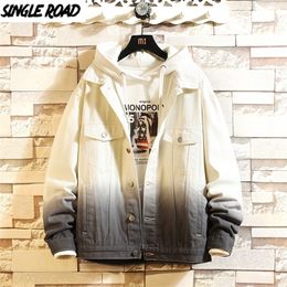 SingleRoad Mens Denim Jacket Men 2020 Gradient Harajuku Hip Hop Coat Japanese Streetwear Fashion Casual Grey Jeans Jacket Men LJ201013