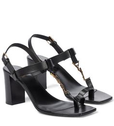 Yaz Lüks tasarımcı Kadın sandalet yüksek topuklu ayakkabı Cassandra Madalyon Toe-Ring Sandalet siyah deri serin Akşam Düğün Ayakkabı kutusu 35-43