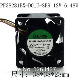 Wholesale fan: 3.8CM 3828 6.48W 12V PF38281BX-D01U-SB9 four-wire PWM temperature-controlled projector server cooling fan